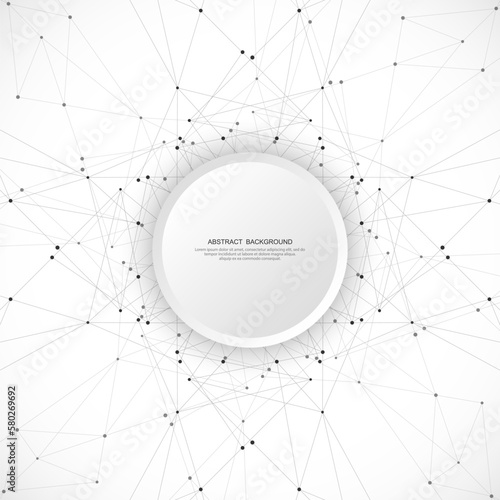 Abstract fractal background and geometric pattern with connecting dots and lines
