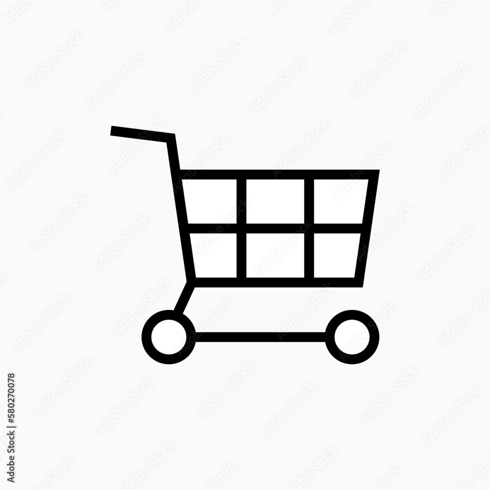 Trolley Icon - Vector, Shopping Sign and Symbol for Design, Presentation, Website or Apps Elements. Trolley Icon - Vector, Shopping Sign and Symbol for Design, Presentation, Website or Apps Elements.