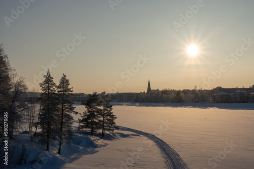 View of Rovaniemi, Finland, in the winter © Alexander