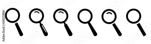  Magnifying glass vector icons set