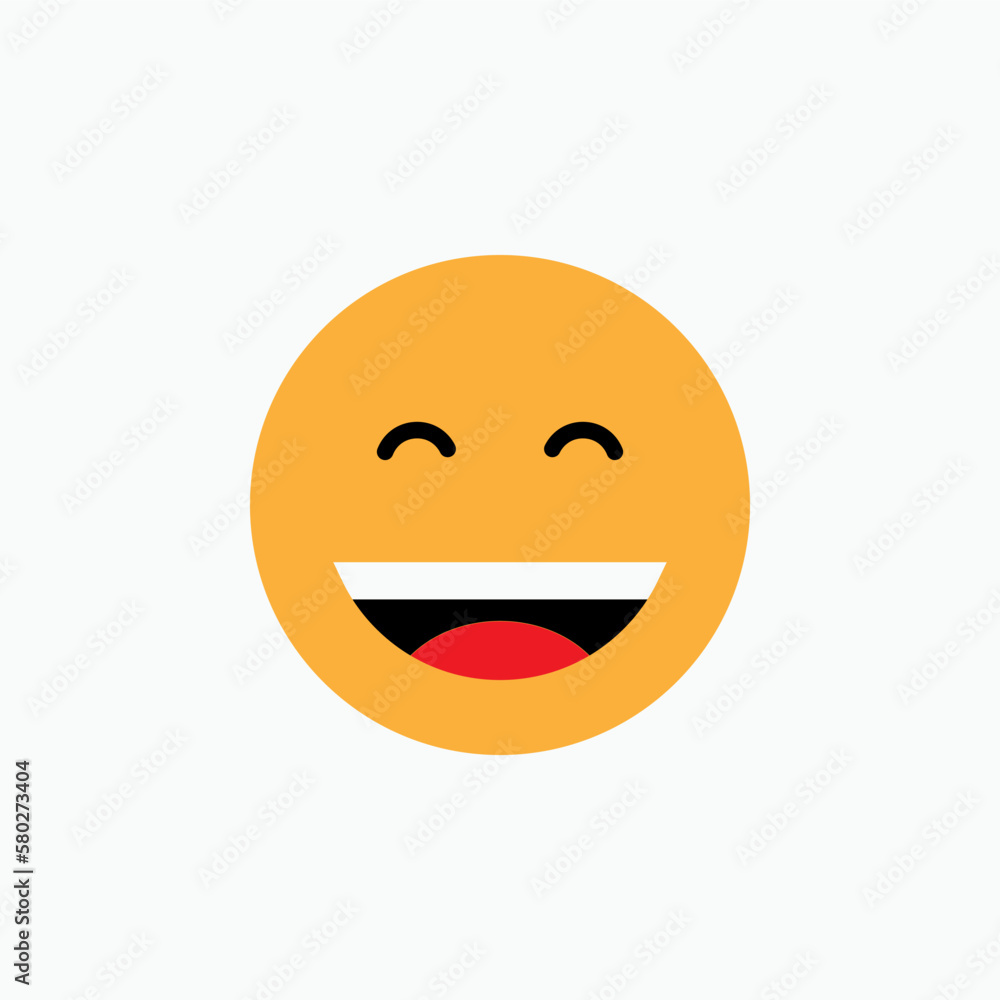 Fototapeta premium Laugh Emoticon. Laughing Emoji. Happy Symbol for Design, Presentation, Website or Apps Elements. 