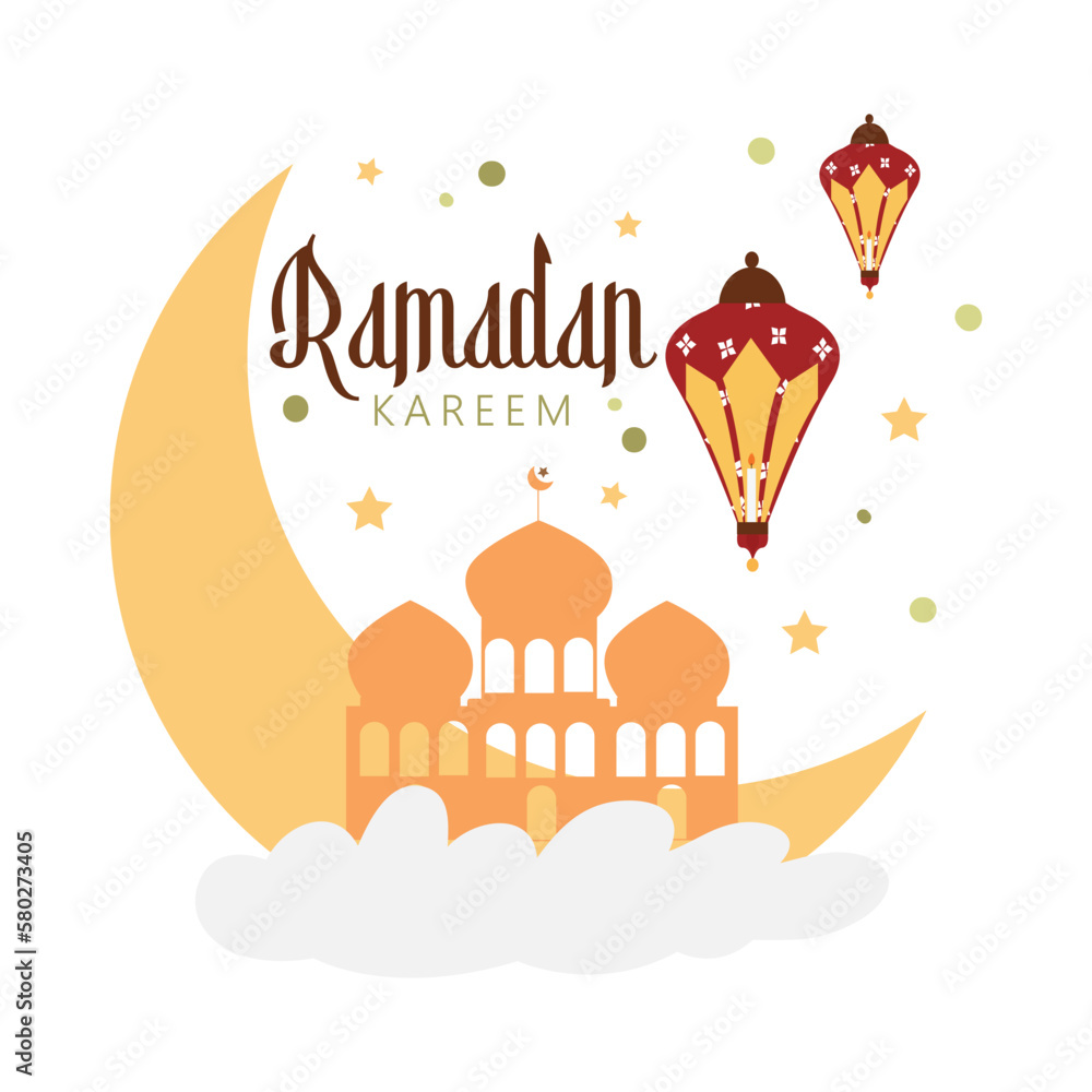 Ramadan Kareem Illustration For Ramadan Greeting Card and Poster