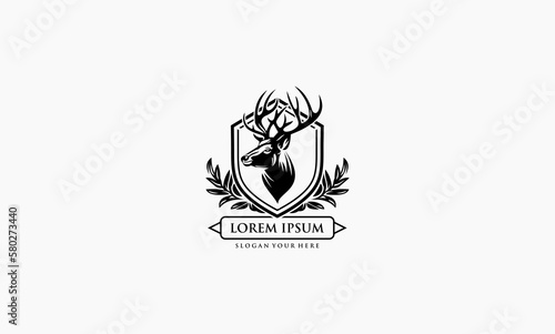 deer icon vintage vector logo