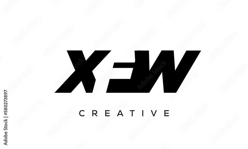 XFW letters negative space logo design. creative typography monogram vector XFW letters negative space logo design. creative typography monogram vector