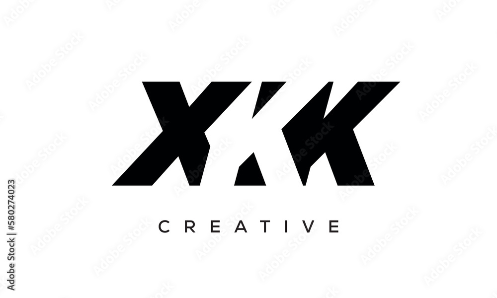 XKK letters negative space logo design. creative typography monogram vector XKK letters negative space logo design. creative typography monogram vector