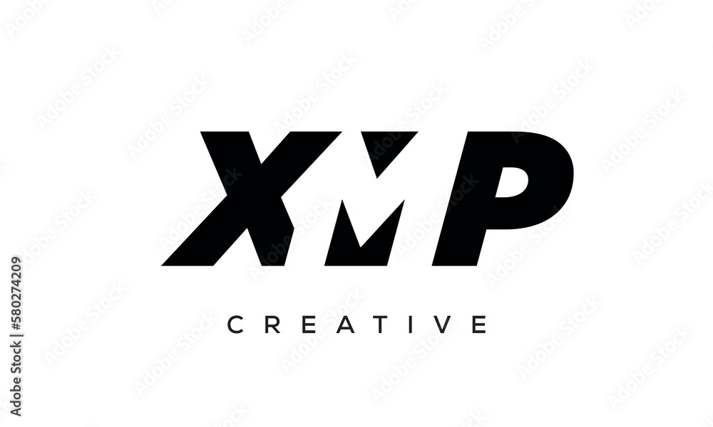 XMP letters negative space logo design. creative typography monogram vector XMP letters negative space logo design. creative typography monogram vector