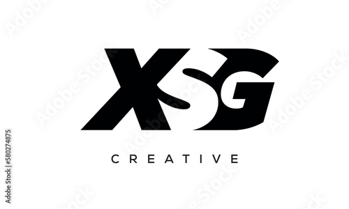 XSG letters negative space logo design. creative typography monogram vector