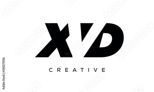 XVD letters negative space logo design. creative typography monogram vector