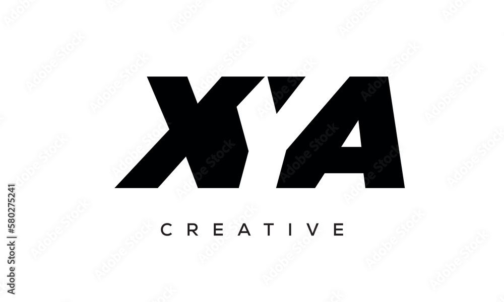 XYA letters negative space logo design. creative typography monogram vector
