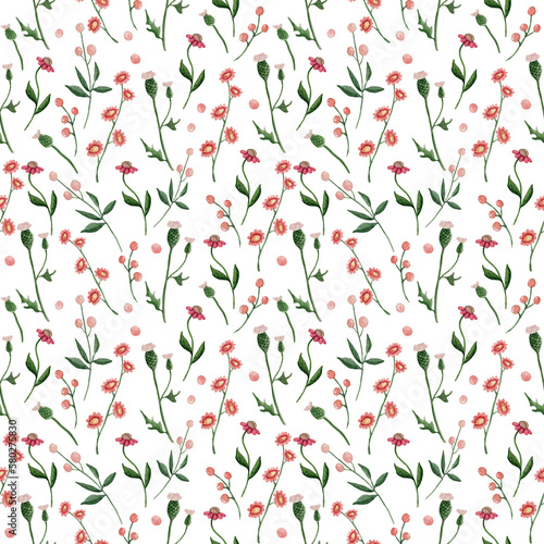 Watercolor seamless floral pattern © Kateryna