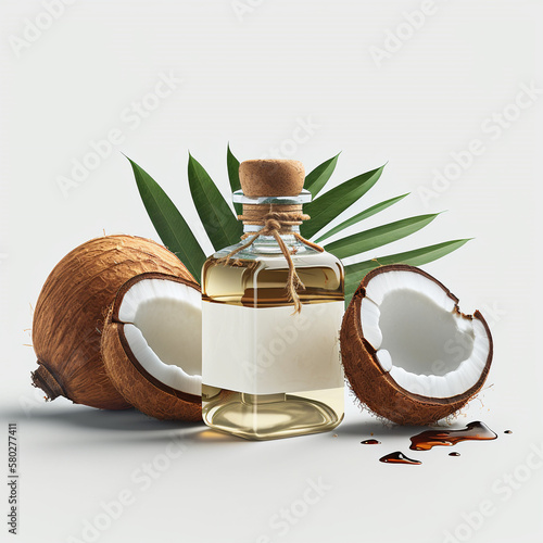 Coconut oil in a bottle (ID: 580277411)
