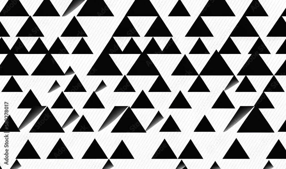 a black and white photo of a pattern of triangular shapes with a shadow on the wall of the room that has been cut into smaller triangles. generative ai a black and white photo of a pattern of triangular shapes with a shadow on the wall of the room that has been cut into smaller triangles. generative ai