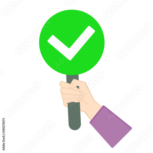 Hand holding sign Consent sign