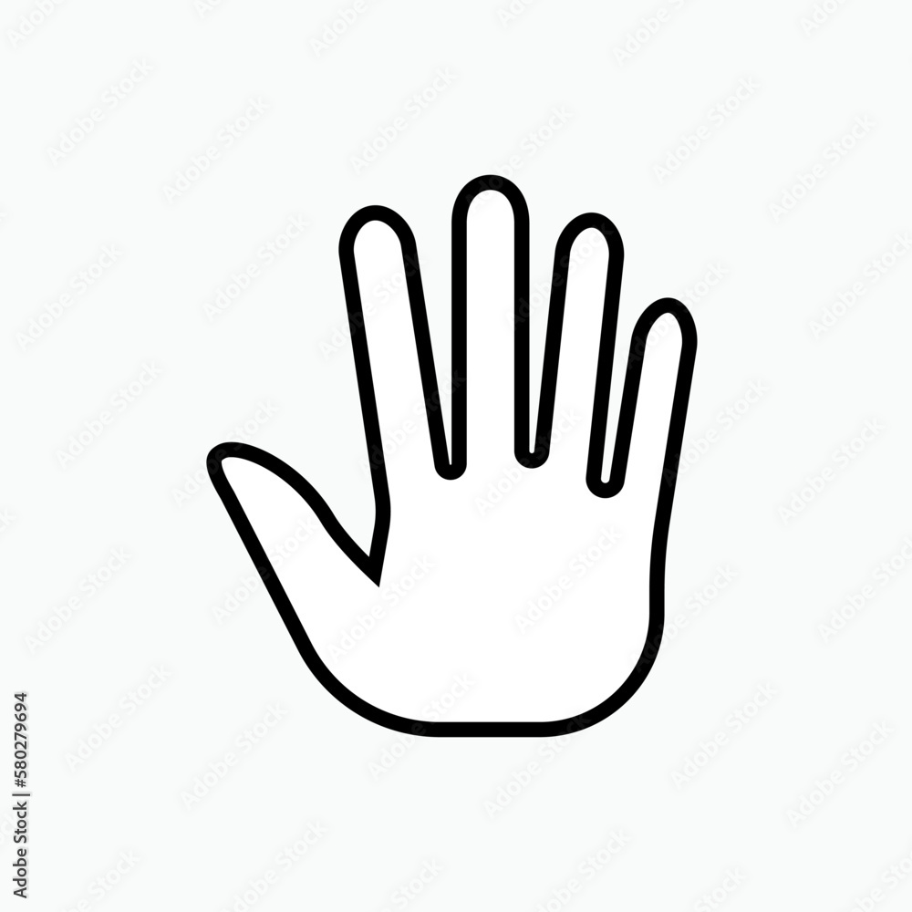 Hand Stop Sign Icon. Prohibition Illustration As a Simple Vector Sign & Trendy Symbol Hand Stop Sign Icon. Prohibition Illustration As a Simple Vector Sign & Trendy Symbol