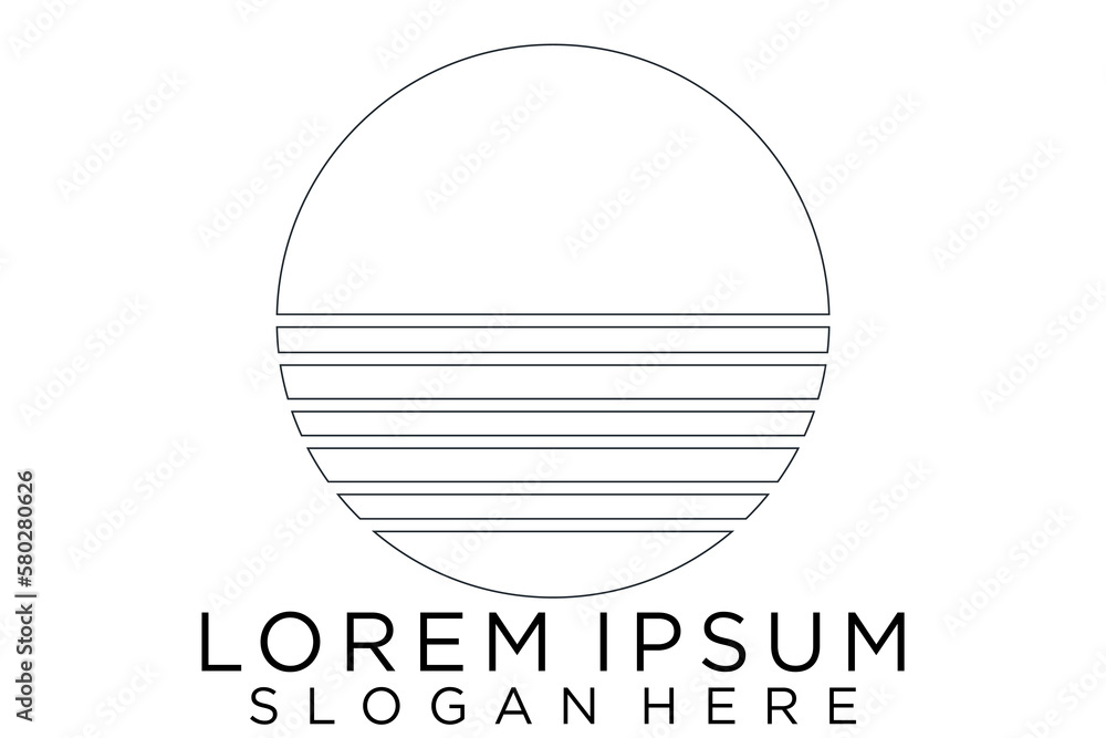 summer beach logo vector illustration summer beach logo vector illustration