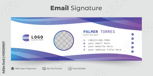 Modern and minimalist email signature or email footer template