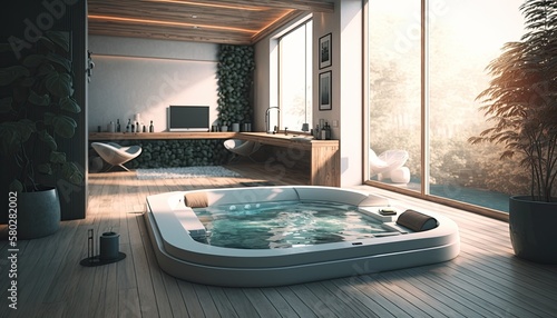 Modern jacuzzi at home to make difficult weekdays easier © Dniel