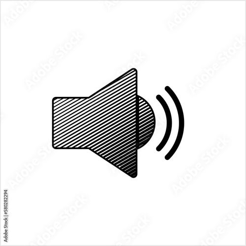 Speaker Icon, Electroacoustic Transducer; Music Output Device, Electrical Audio Signal To Sound Convertor