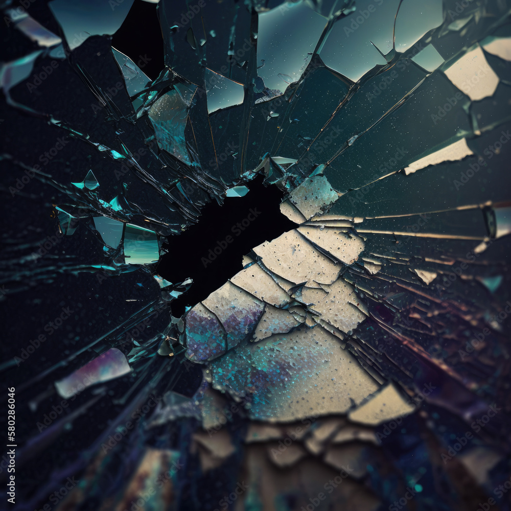 Explore the striking visual of broken glass on an album cover with our