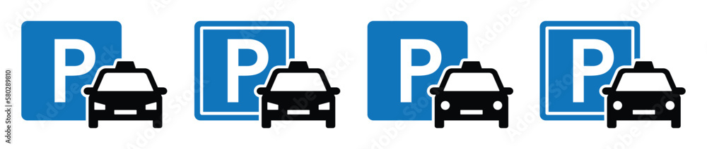 Car parking area icon. Car zone icon, vector illustration Car parking area icon. Car zone icon, vector illustration