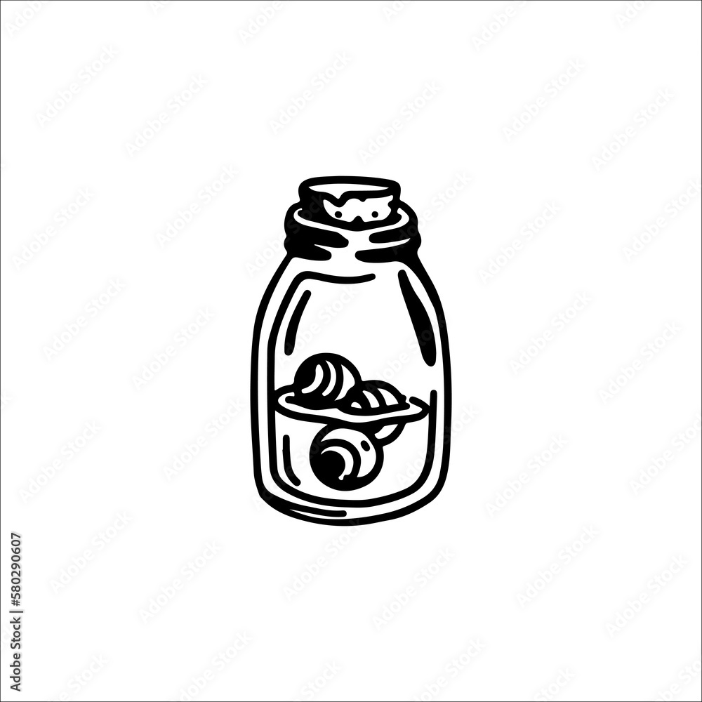 vector illustration of jar filled with eyes concept vector illustration of jar filled with eyes concept