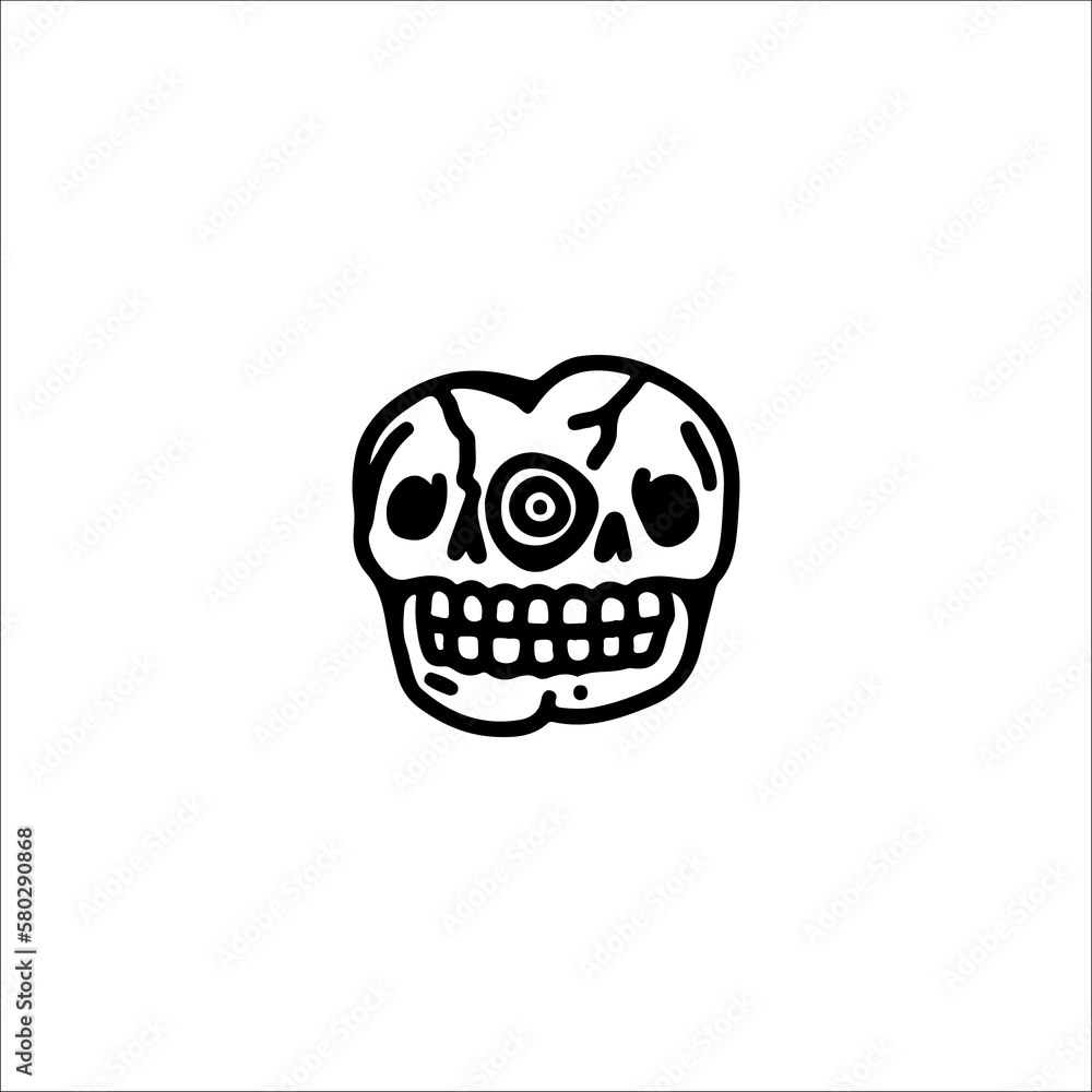 Fototapeta premium vector illustration of two skulls concept