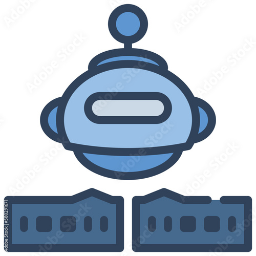 chat language ai robot computer icon filled outline