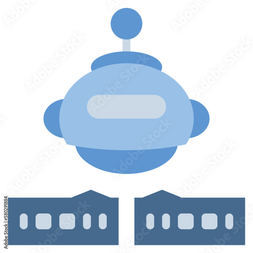 chat language ai robot computer icon flat style