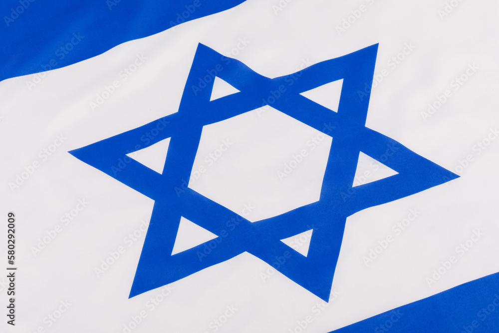 Close up of Israeli Flag with the Star of David Close up of Israeli Flag with the Star of David