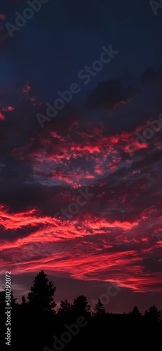 Red sunset sky  
