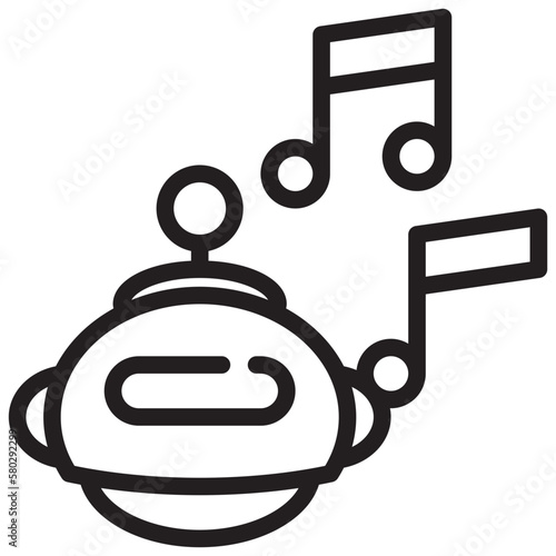 music generative ai robot icon simple line