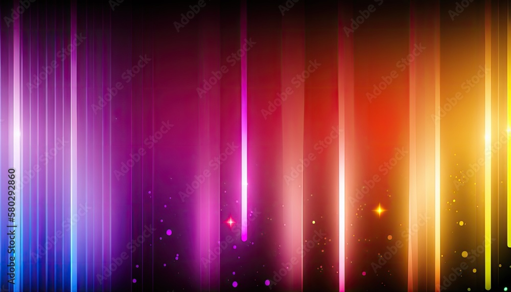Multicolored colorful glowing shining abstract image on a dark backdrop background. Generative AI illustration.