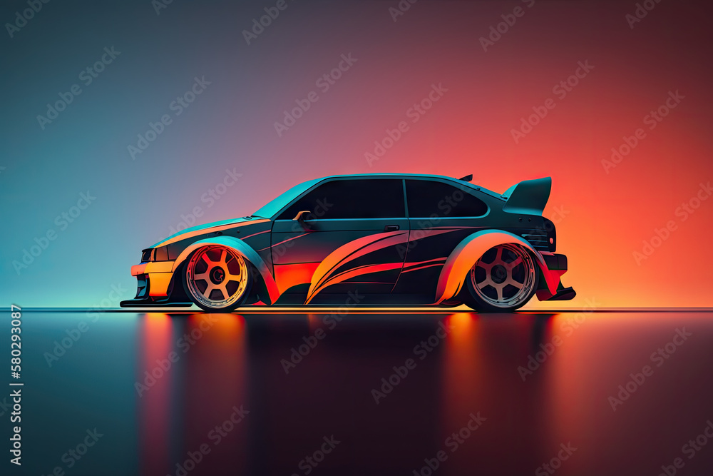 Car Background with empty copy space for text - Vehicle Wallpapers Series - Automobile Backdrop with copy space created with Generative AI technology