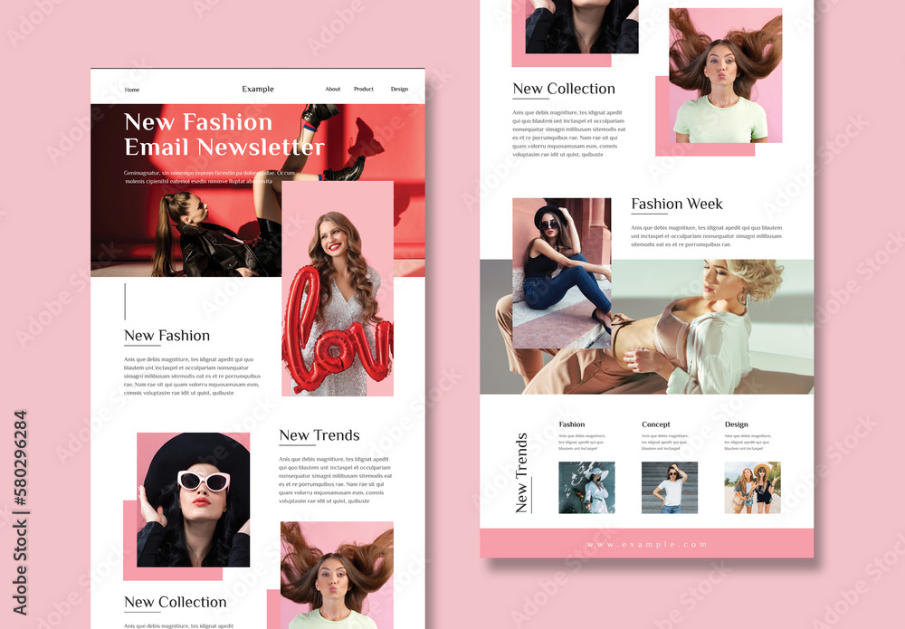 Fashion Email News Letter Layout Stock Template | Adobe Stock