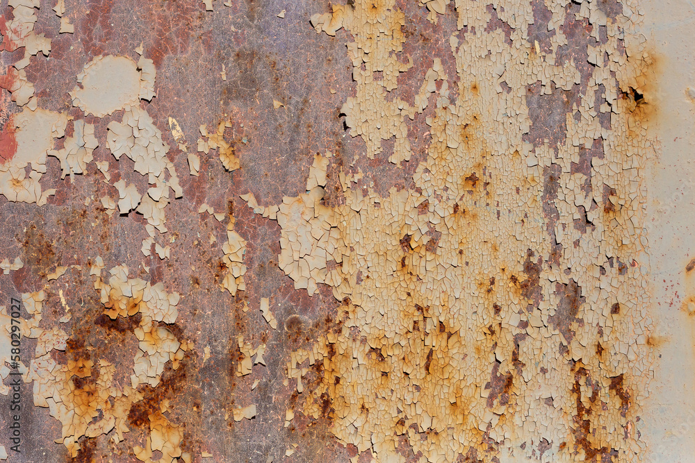 Old painted metal texture with traces of rust. Old painted metal texture with traces of rust.