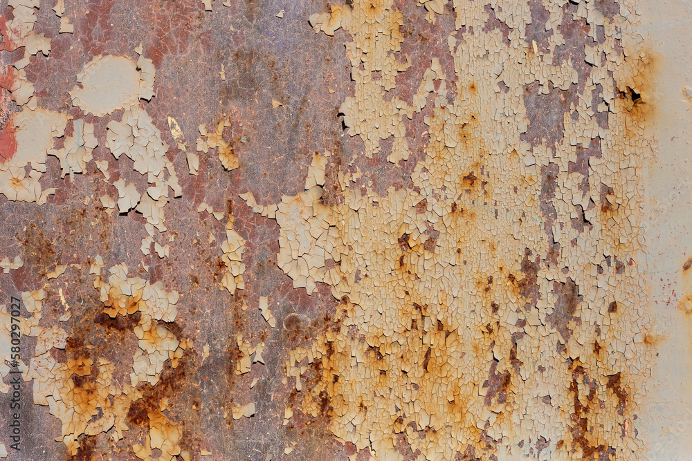 Old painted metal texture with traces of rust.