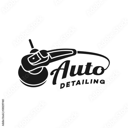 logo auto detailing wash template illustration