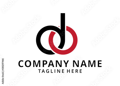  Initials letter do and od logo design vector template