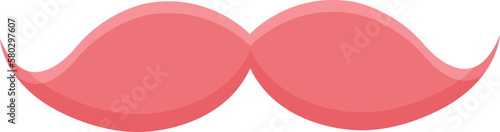 vector illustration of funny pink mustache, party template, clown mustache