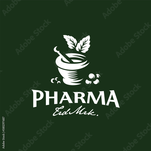vintage logo pharmacy template illustration