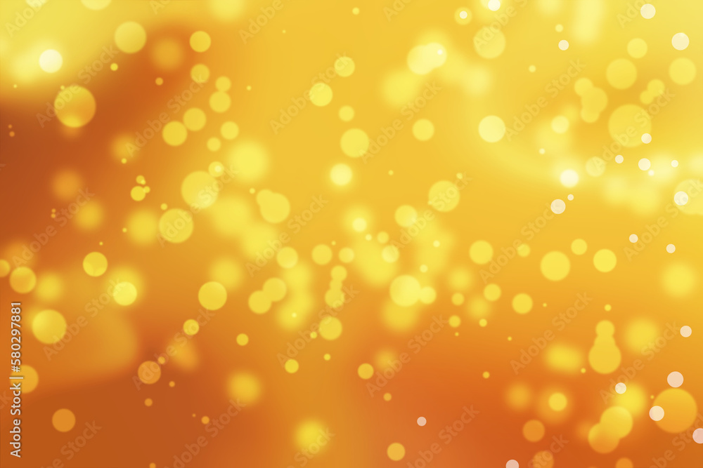 Glittery round bokeh background with golden gradation