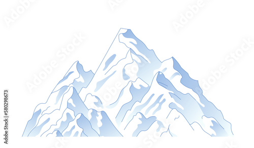 Snowy mountain top vector illustration