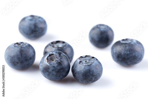 Blueberries on white background