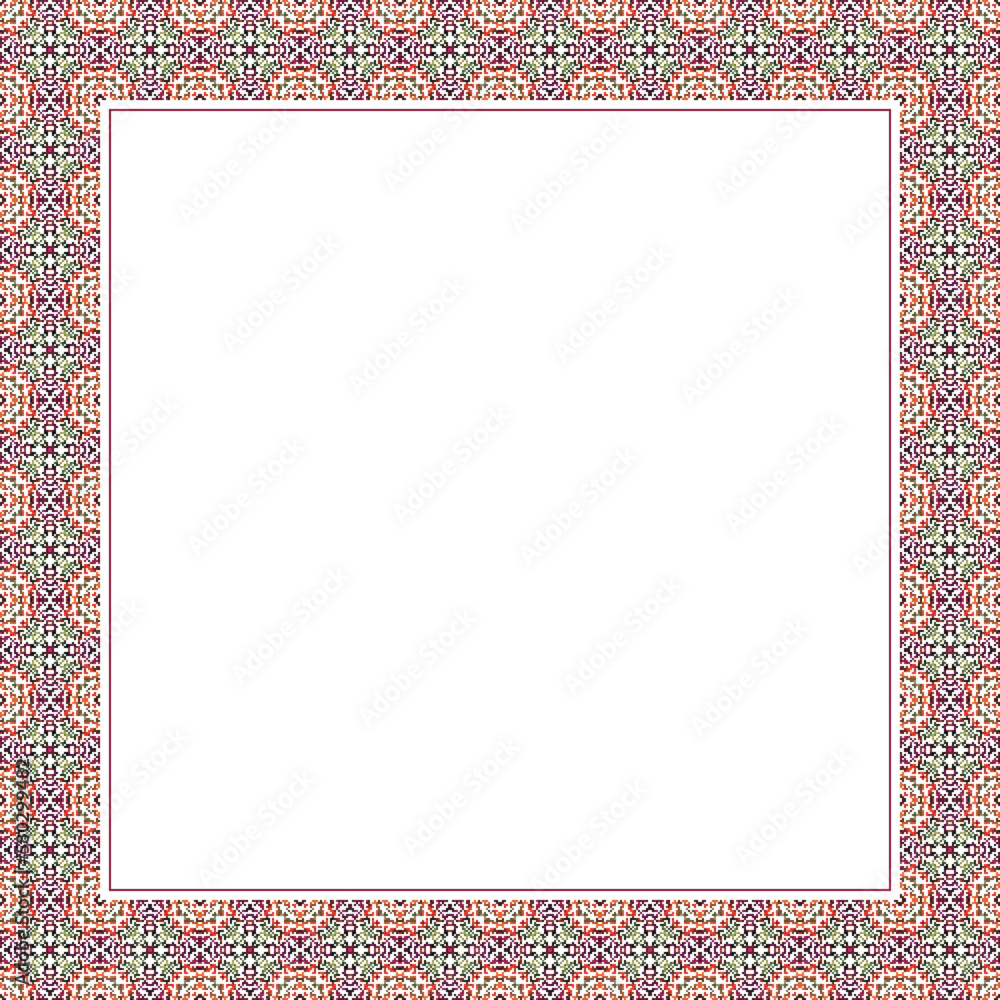 Vector frame with floral ornament on white background. Place for your text.