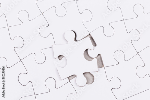 white puzzle jigsaw close up © romantsubin