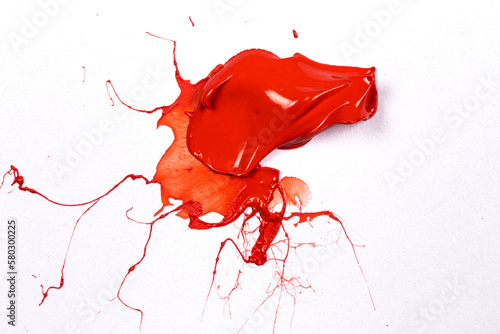 Foto Red stroke of the paint brush