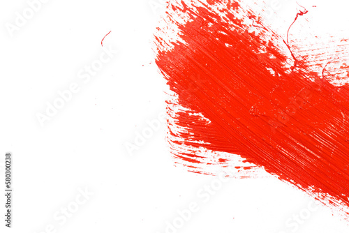 Red stroke of the paint brush