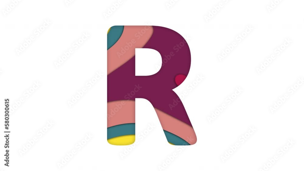 Letter R Multicolour Multi-colored inscription latin letter R with colored spots floating ...