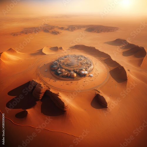 Mars Colonization: Illustration of Human Life on the Red Planet