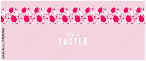  Abstract Easter banner with eggs.